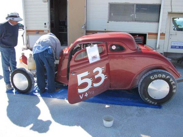 Impounded again!
Roy Creel's venerable roadster, in impound once again

